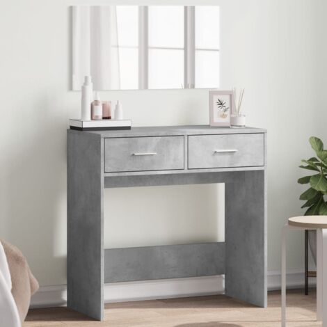 Dressing Table with Mirror Concrete Grey 80x39x80 cm vidaXL