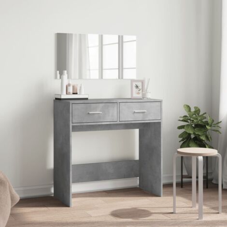 Dressing Table with Mirror Concrete Grey 80x39x80 cm vidaXL