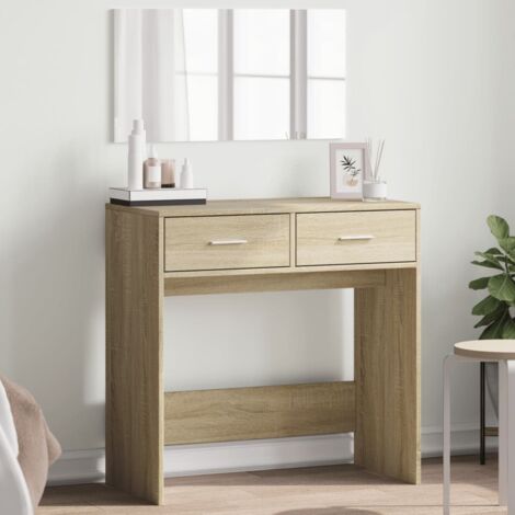 Dressing Table with Mirror Sonoma Oak 80x39x80 cm vidaXL