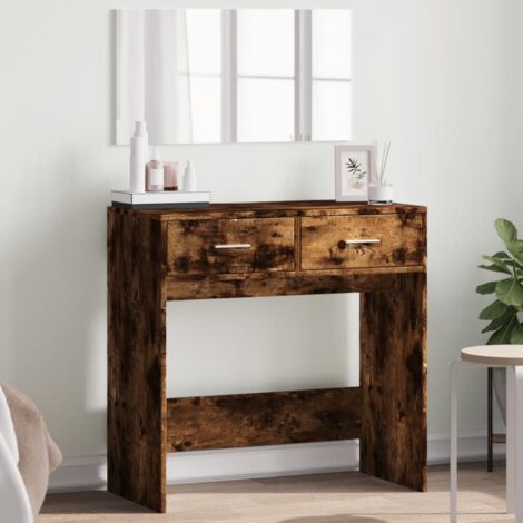 Dressing Table with Mirror Smoked Oak 80x39x80 cm vidaXL