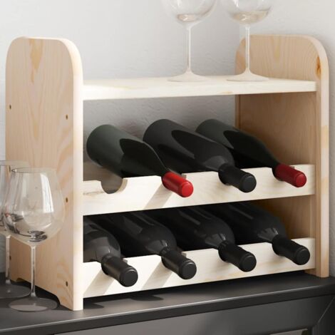 Wine Rack with Top Board 43x25x37 cm Solid Wood Pine vidaXL