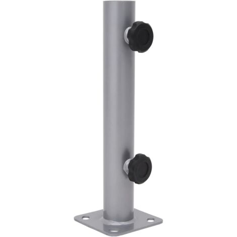 Parasol Base for Ø32/34/38 mm Pole Silver Steel vidaXL