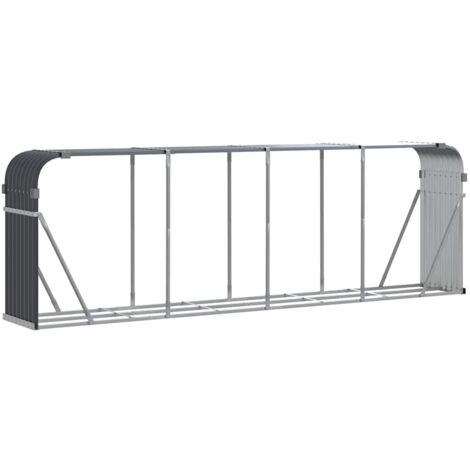 Log Holder Anthracite 300x45x100 cm Galvanised Steel vidaXL