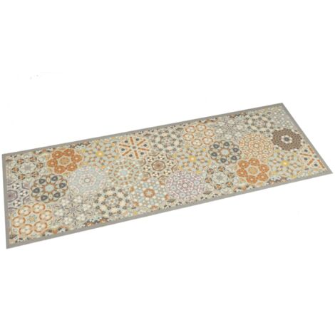 Kitchen Rug Washable Hexagon Pastel 45x150 cm Velvet vidaXL