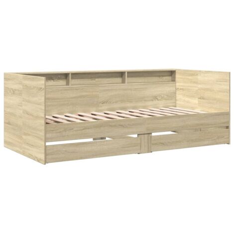 Daybed with Drawers without Mattress Sonoma Oak 100x200 cm vidaXL