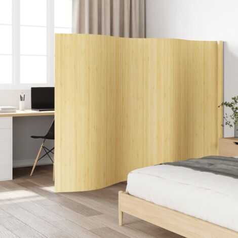 Room Divider Light Natural 165x400 cm Bamboo vidaXL