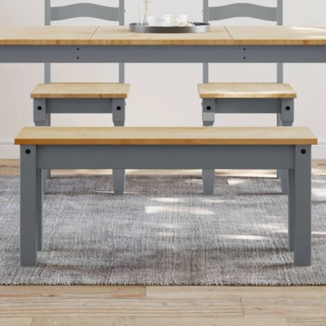Dining Bench Panama Grey 105x30x45 cm Solid Wood Pine vidaXL