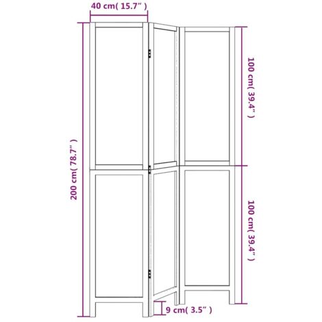 Room Divider 3 Panels White Solid Wood Paulownia vidaXL