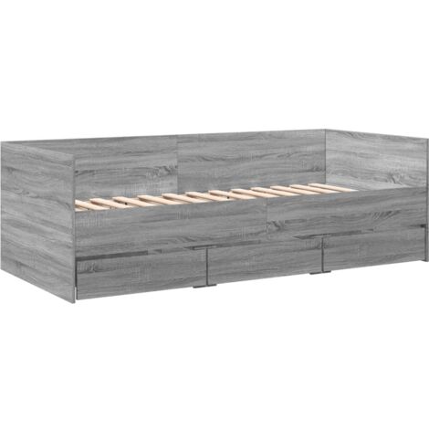 Daybed with Drawers without Mattress Grey Sonoma 90x190 cm Single vidaXL