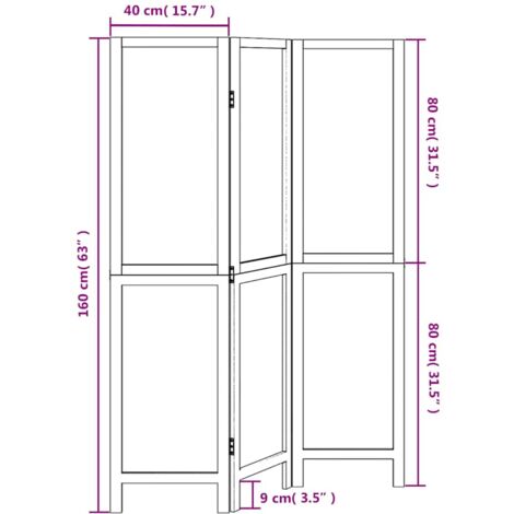 Room Divider 3 Panels White Solid Wood Paulownia vidaXL