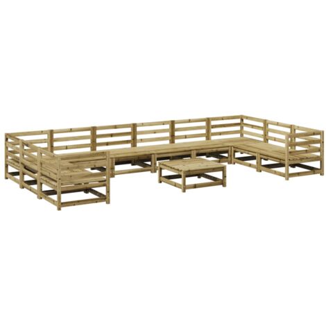 11 Piece Garden Sofa Set Impregnated Wood Pine vidaXL (1/5)