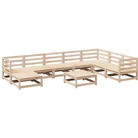 9 Piece Garden Sofa Set Solid Wood Pine vidaXL