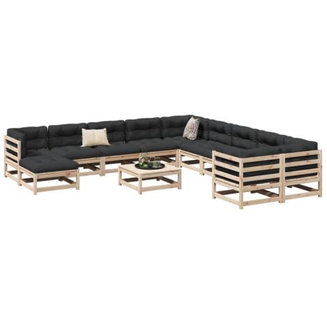 Garden Sofa Set Natural Wood Solid Pine Wood Large Modular vidaXL (1/5)