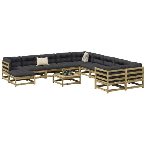 12 Piece Garden Sofa Set Impregnated Wood Pine vidaXL (1/5)