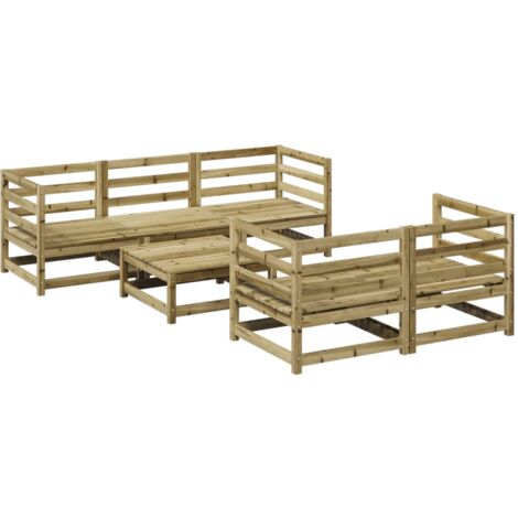 6 Piece Garden Sofa Set Impregnated Wood Pine vidaXL (1/5)