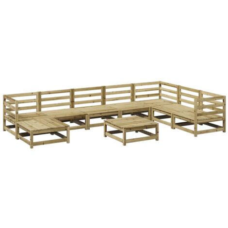 9 Piece Garden Sofa Set Impregnated Wood Pine vidaXL