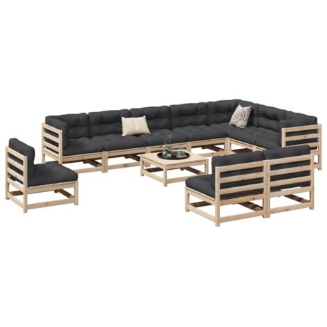 Garden Sofa Set Natural Wood Solid Pine Wood Large Modular vidaXL (1/5)