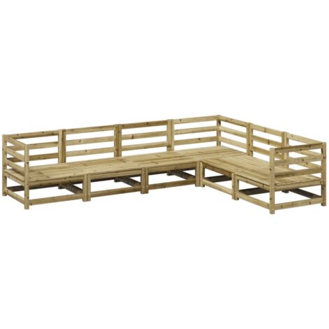 6 Piece Garden Sofa Set Impregnated Wood Pine vidaXL (1/5)