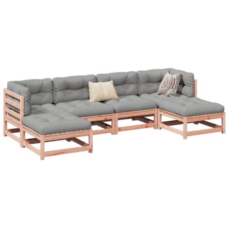 6 Piece Garden Sofa Set Solid Wood Douglas Fir vidaXL