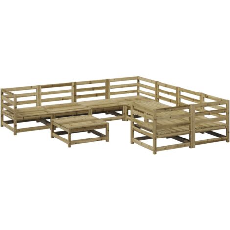 9 Piece Garden Sofa Set Impregnated Wood Pine vidaXL (1/5)
