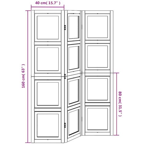 Room Divider 3 Panels White Solid Wood Paulownia vidaXL