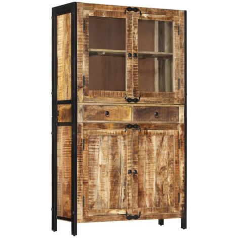 Highboard 100x40x175 cm Solid Rough Wood Mango vidaXL