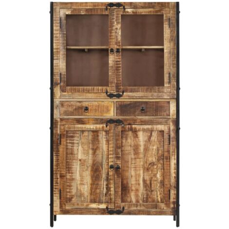 Highboard 100x40x175 cm Solid Rough Wood Mango vidaXL