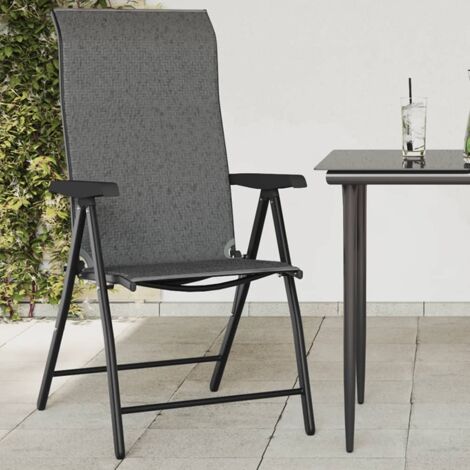 Folding Garden Chairs 8 pcs Grey Poly Rattan vidaXL
