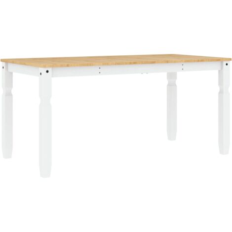 Dining Table Corona White 160x80x75 cm Solid Wood Pine vidaXL