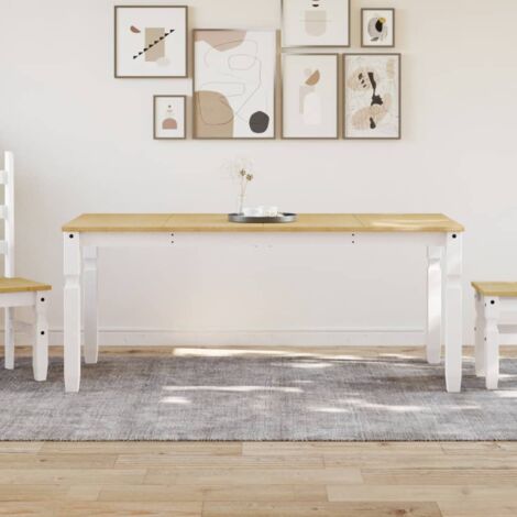 Dining Table Corona White 180x90x75 cm Solid Wood Pine vidaXL