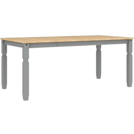 Dining Table Corona Grey 180x90x75 cm Solid Wood Pine vidaXL
