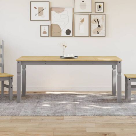 Dining Table Corona Grey 180x90x75 cm Solid Wood Pine vidaXL