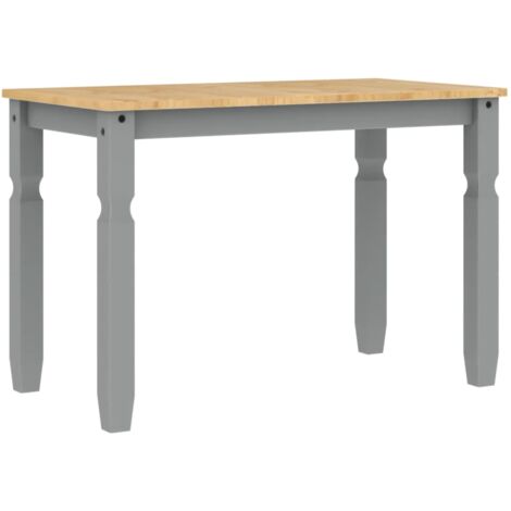 Dining Table Corona Grey 112x60x75 cm Solid Wood Pine vidaXL