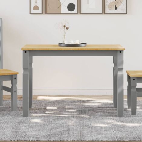 Dining Table Corona Grey 112x60x75 cm Solid Wood Pine vidaXL