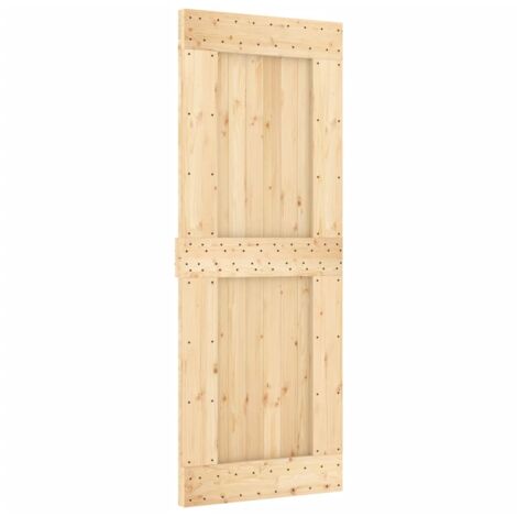 Sliding Door with Hardware Set 80x210 cm Solid Wood Pine vidaXL