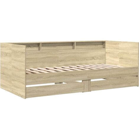 Daybed with Drawers without Mattress Sonoma Oak 90x200 cm vidaXL