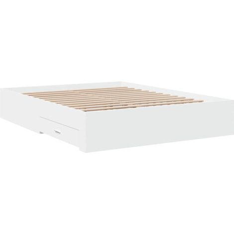 Bed Frame with Drawers without Mattress White 160x200 cm vidaXL