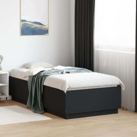 Bed Frame without Mattress Black 75x190 cm Small Single vidaXL (1/5)
