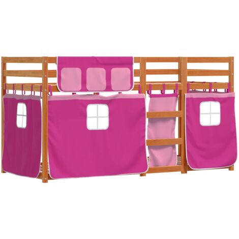 Bunk Bed without Mattress Pink 90x200 cm Solid Wood Pine vidaXL