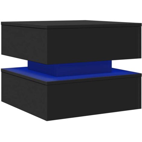 Coffee Table with LED Lights Black 50x50x40 cm vidaXL
