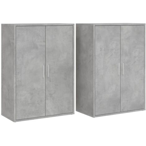 Sideboards 2 pcs Concrete Grey 60x31x84 cm Engineered Wood vidaXL