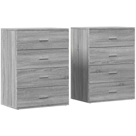 Sideboards 2 pcs Grey Sonoma 60x39x80 cm Engineered Wood vidaXL
