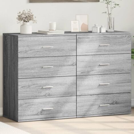 Sideboards 2 pcs Grey Sonoma 60x39x80 cm Engineered Wood vidaXL