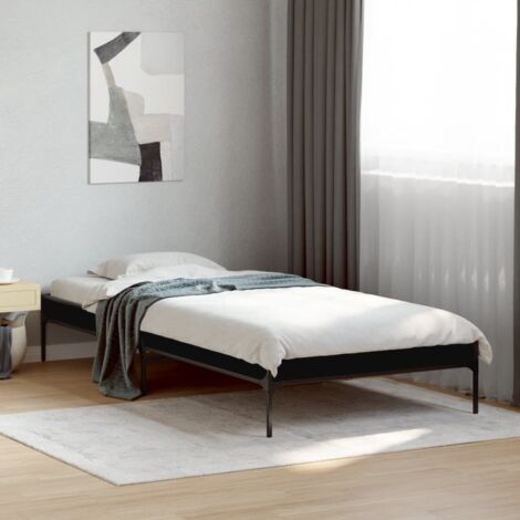 Bed Frame without Mattress Black 75x190 cm Small Single vidaXL (1/5)