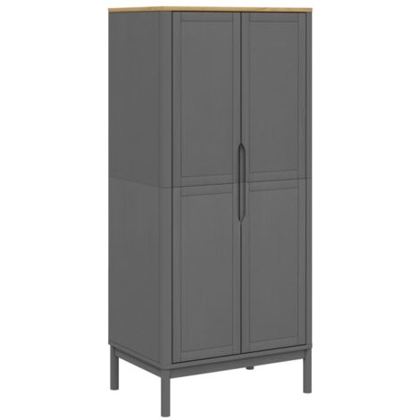 Wardrobe FLORO Grey 77x53x171 cm Solid Wood Pine vidaXL (1/5)