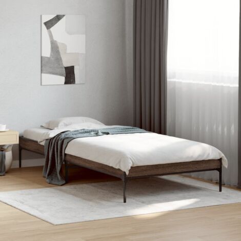 Bed Frame without Mattress Brown Oak 90x190 cm Single vidaXL (1/5)