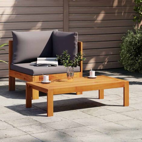 2 Piece Garden Sofa Set with Cushions Solid Wood Acacia vidaXL