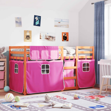 Bunk Bed without Mattress Pink 80x200 cm Solid Wood Pine vidaXL