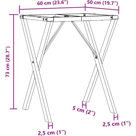 Dining Table Legs X-Frame 60x50x73 cm Steel vidaXL