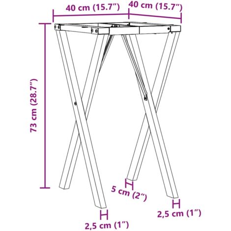 Dining Table Legs X-Frame 40x40x73 cm Steel vidaXL